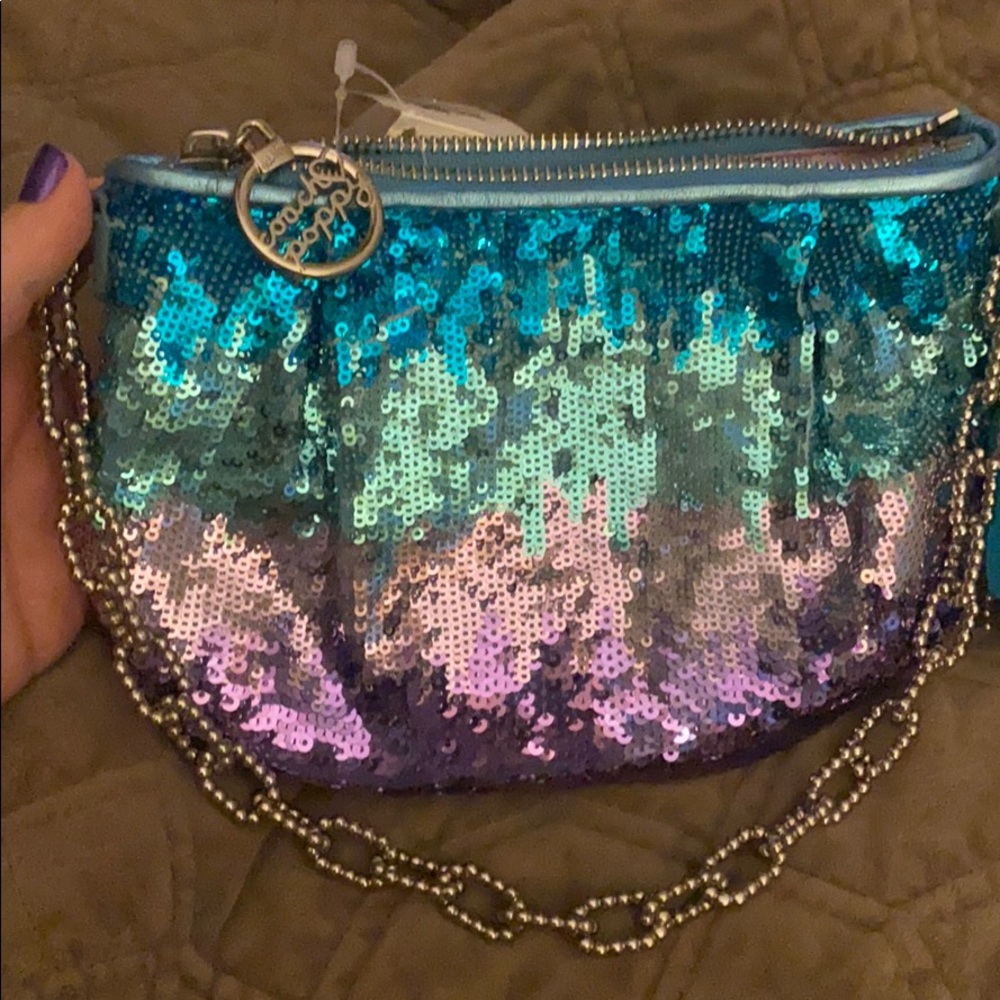 Brand New Coach Small Poppy Ombré Sequin Purse